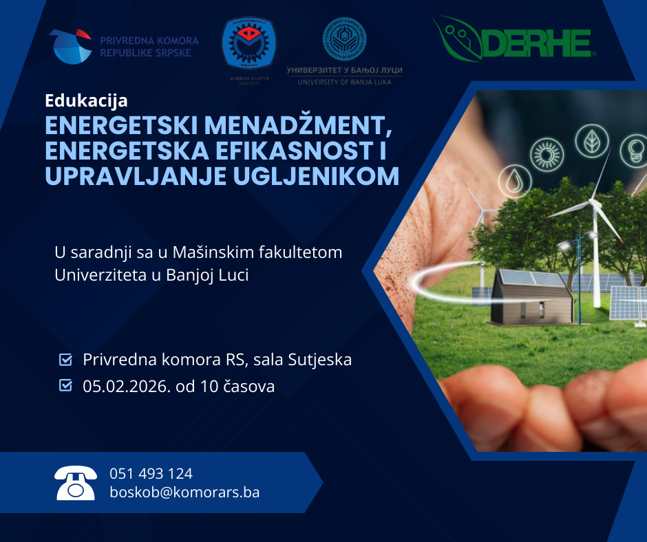 Edukacija „Energetski menadžment, energetska efikasnost i upravljanje ugljenikom“